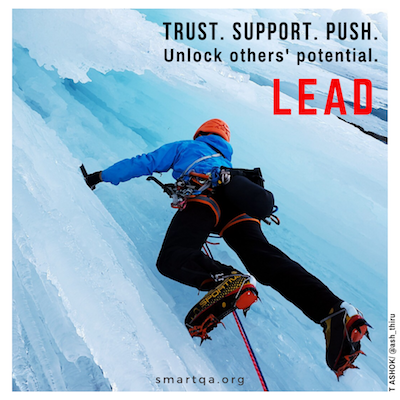 Poster TRUST. SUPPORT. PUSH. Unlock others' potential. LEAD